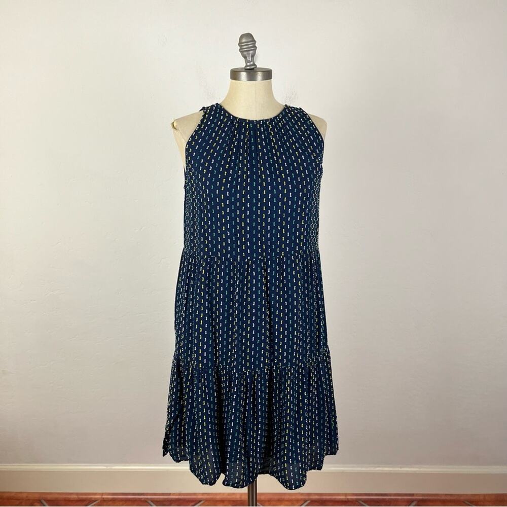 LOFT Swiss Dot Blue Sleeveless Dress